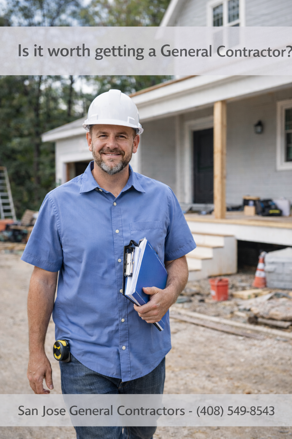 General contractor overseeing a home remodeling project in San Jose