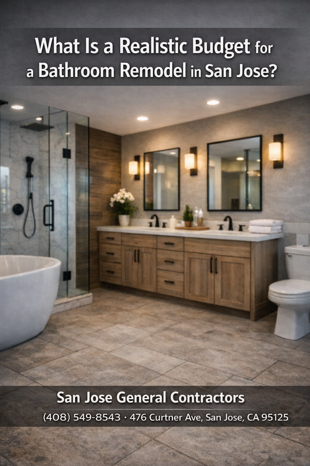 Mid-range bathroom remodeling project in San Jose CA